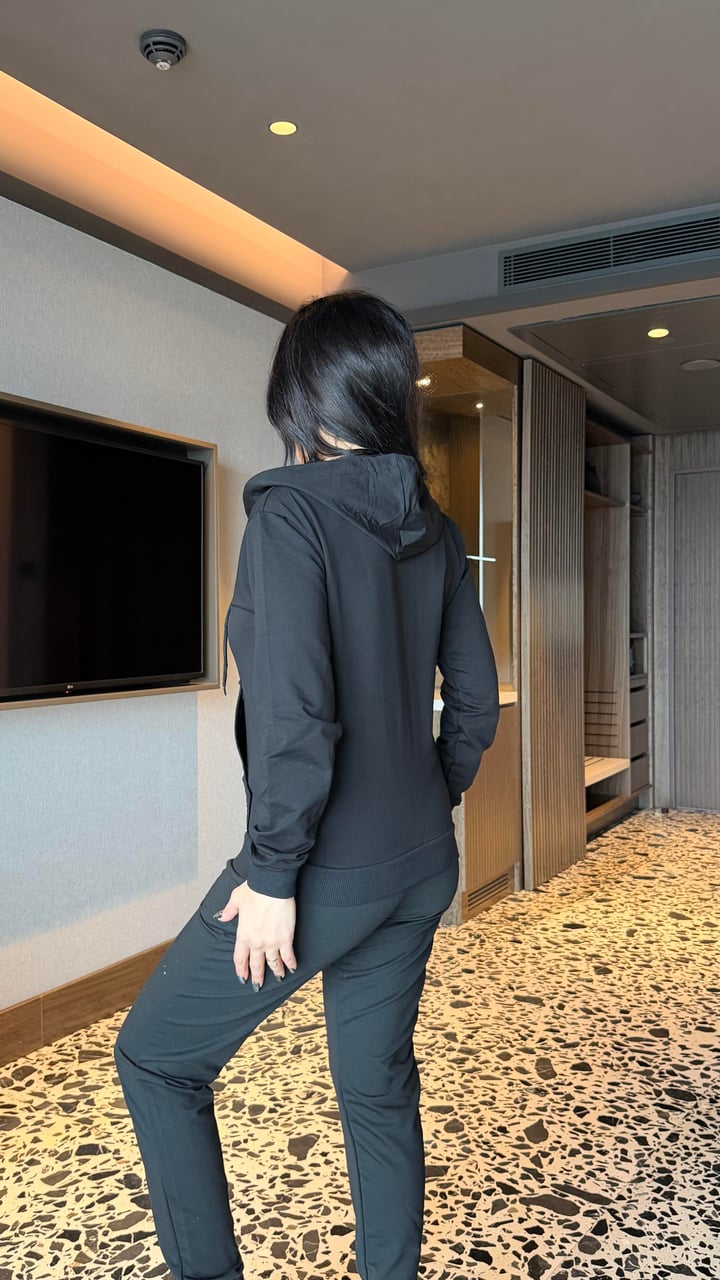 Cary Siyah Fermuarlı Kapüşonlu Sweatshirt