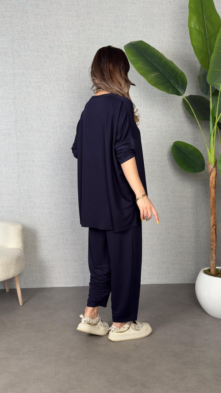 Castel Lacivert Oversize  İkili Takım