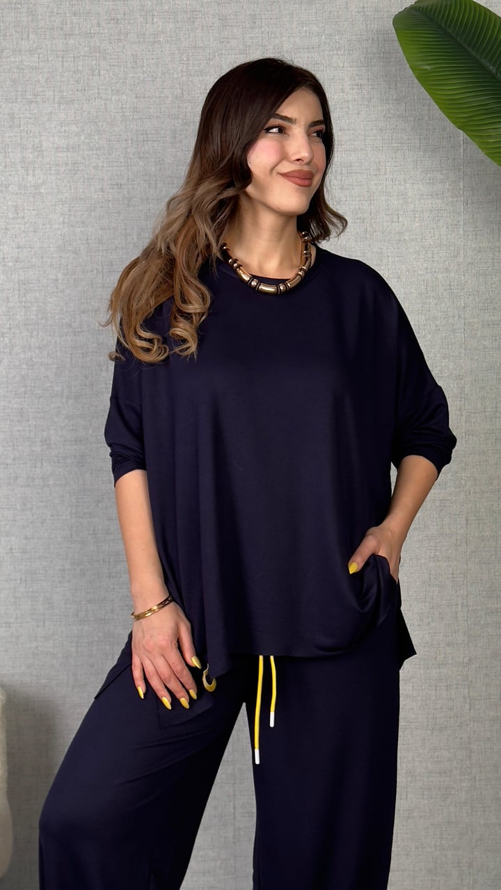 Castel Lacivert Oversize  İkili Takım