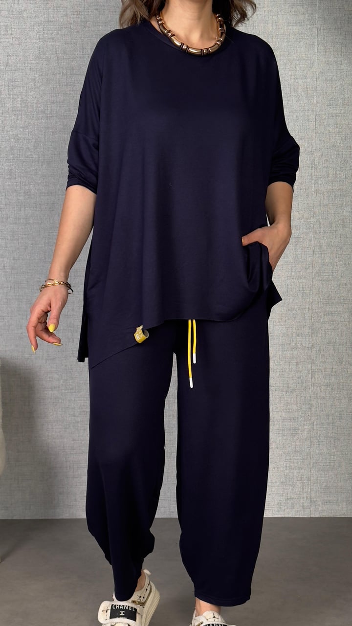 Castel Lacivert Oversize  İkili Takım