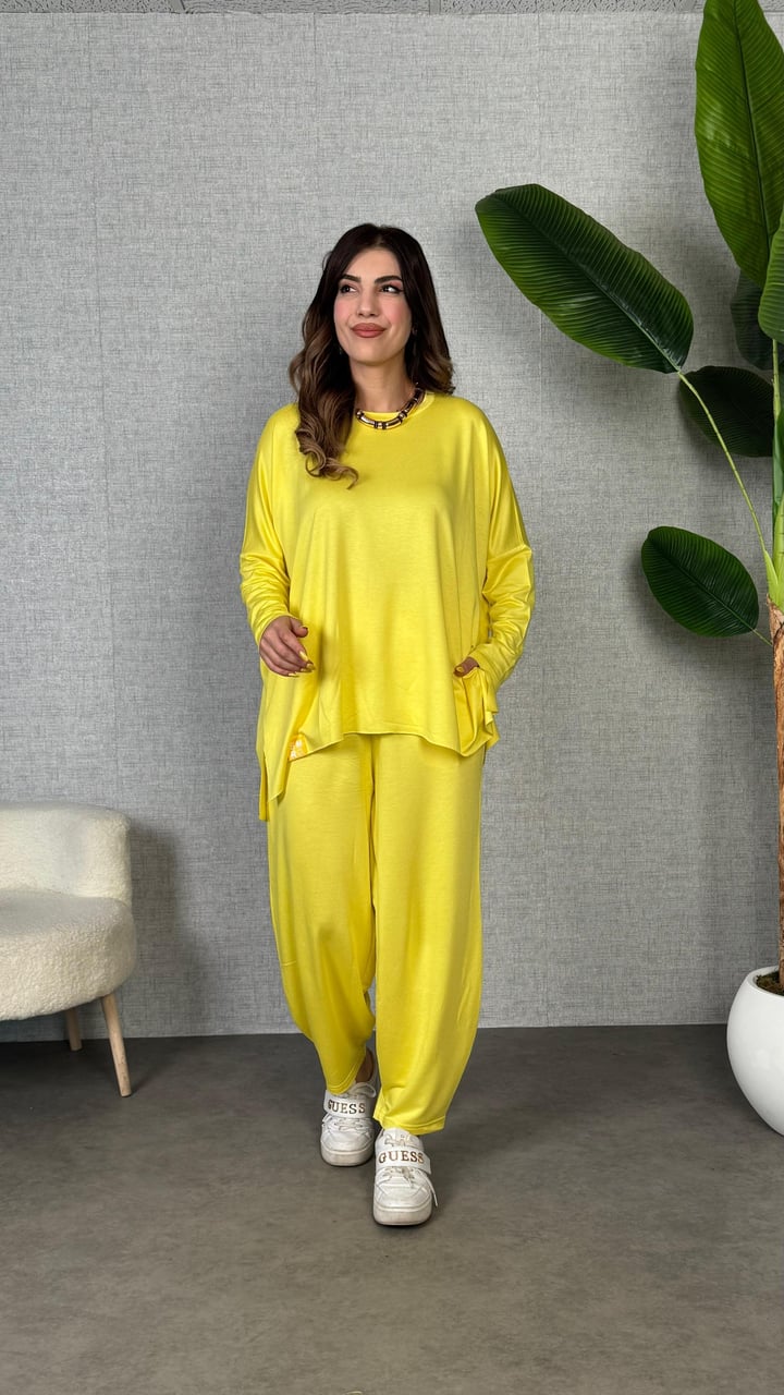 Castel Sarı Oversize  İkili Takım