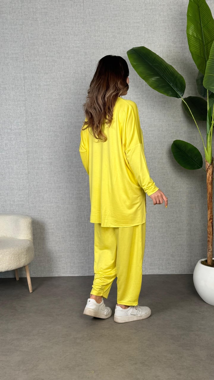 Castel Sarı Oversize  İkili Takım