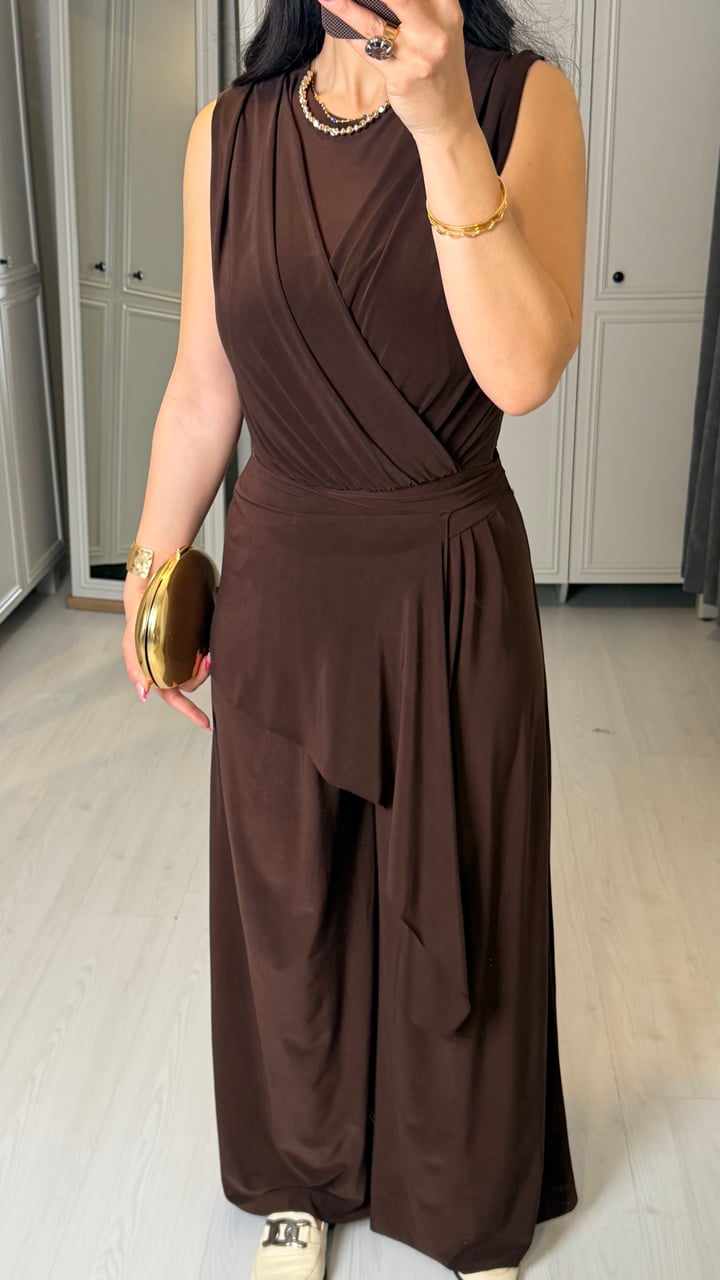 Clop Premium Kahverengi Sandy Bodysuit İkili Takım