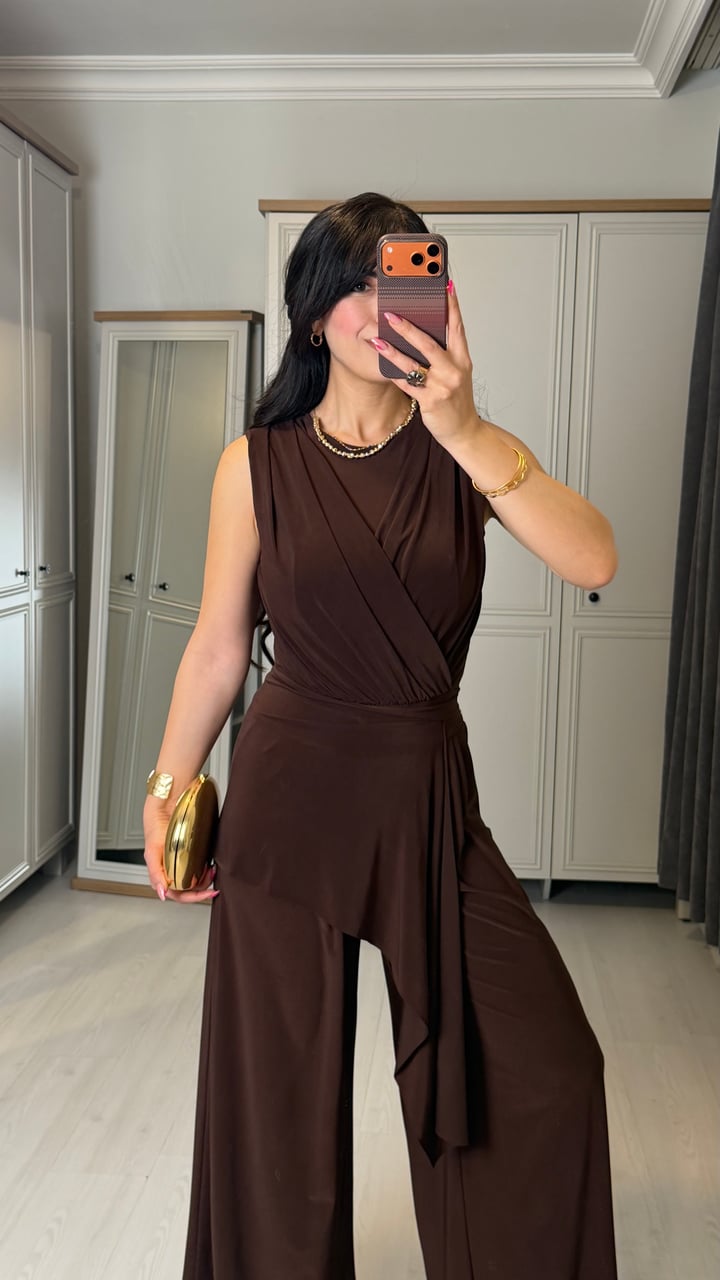 Clop Premium Kahverengi Sandy Bodysuit İkili Takım