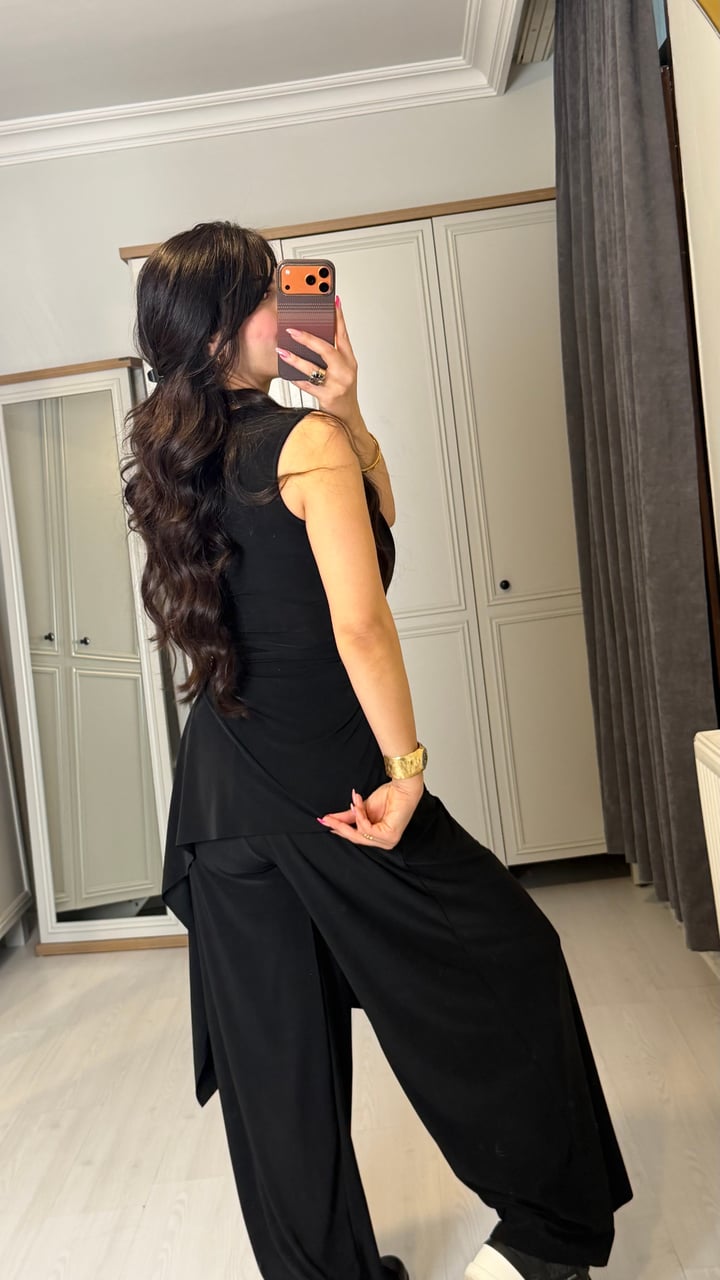 Clop Premium Siyah Sandy Bodysuit İkili Takım