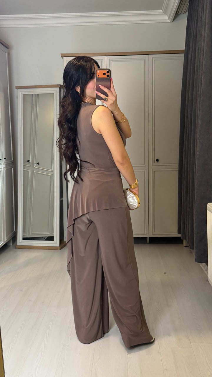 Clop Premium Vizon Sandy Bodysuit İkili Takım