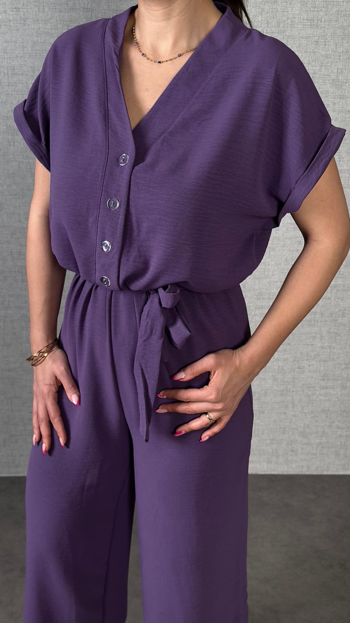 Danilo Mor Düğmeli Kuşaklı Tulum