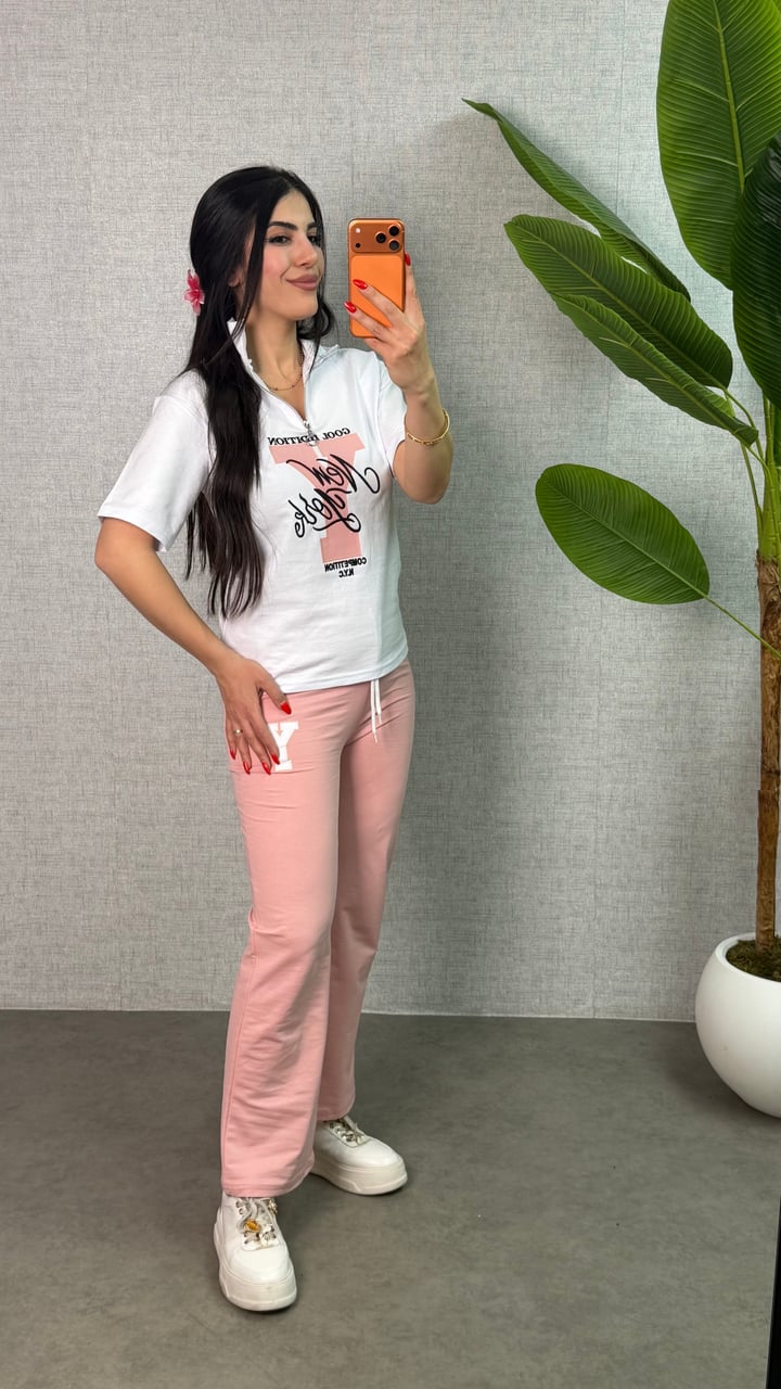 Elise Pembe Baskılı İkili Takım