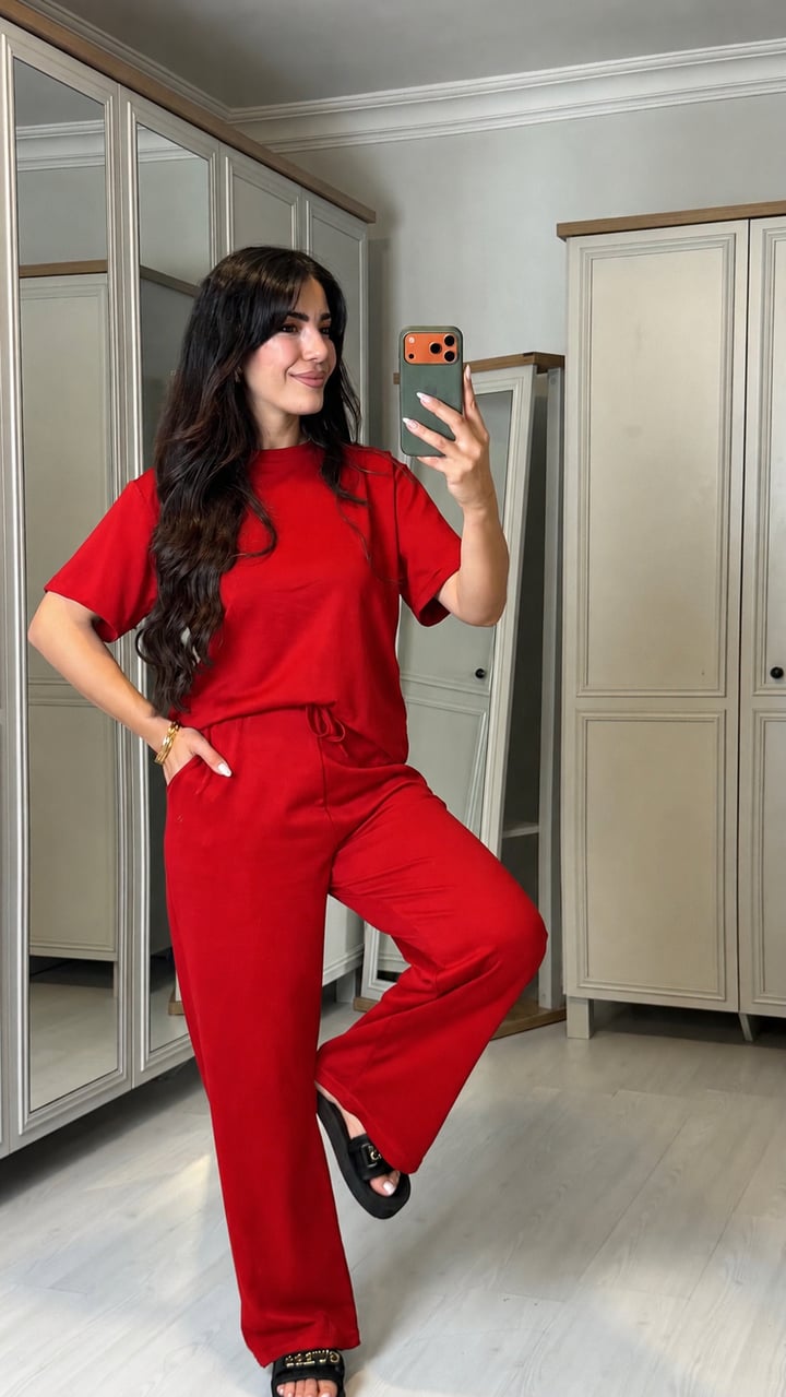 Fonda Kırmızı Oys Basic İkili Takım
