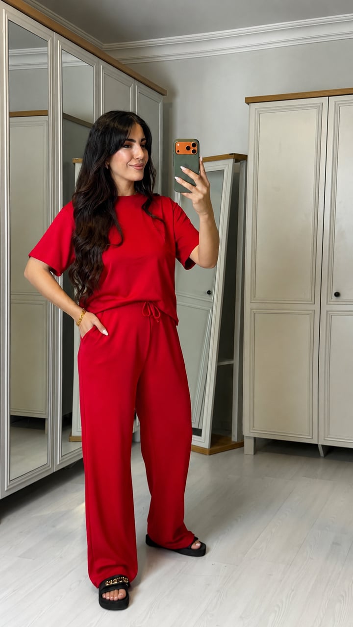 Fonda Kırmızı Oys Basic İkili Takım