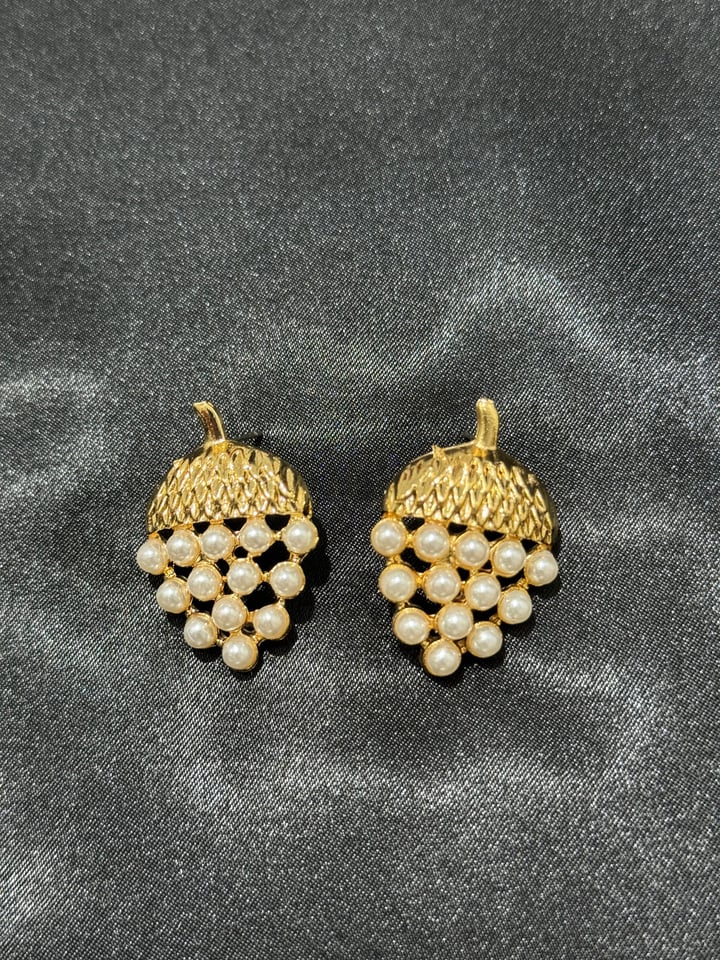 Gold Pinterest Tasarım İncili Küpe