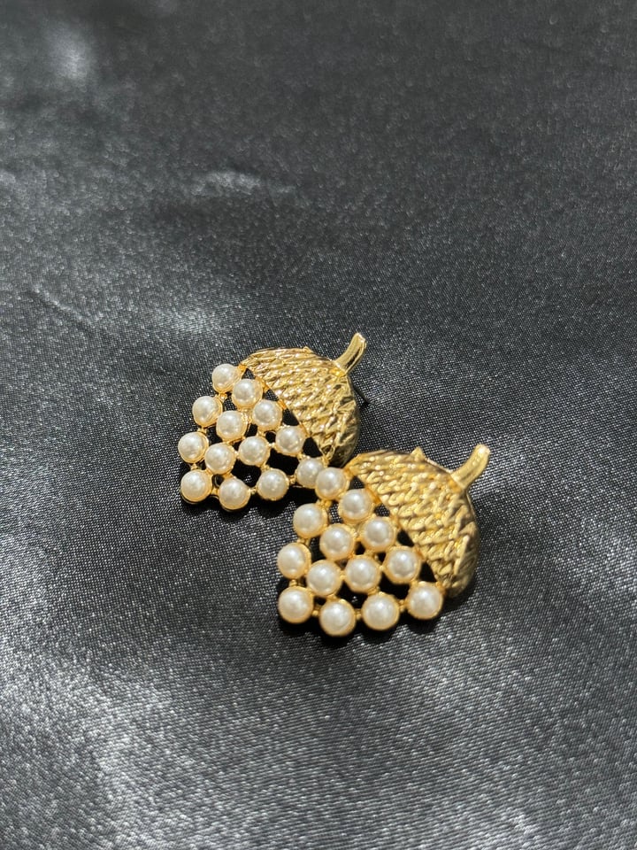 Gold Pinterest Tasarım İncili Küpe