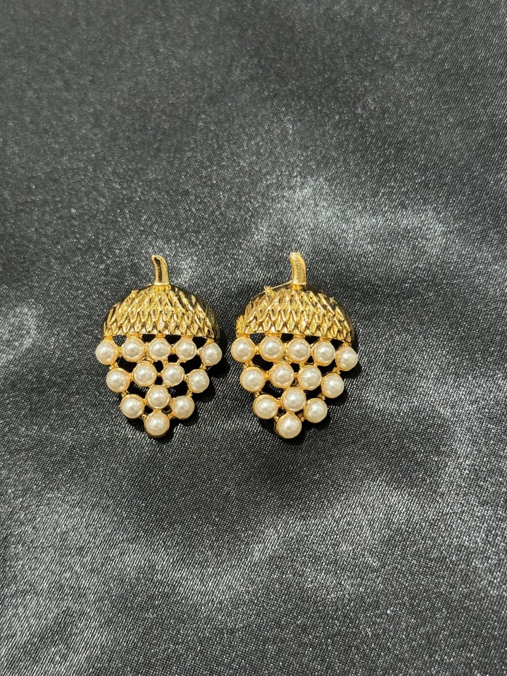 Gold Pinterest Tasarım İncili Küpe