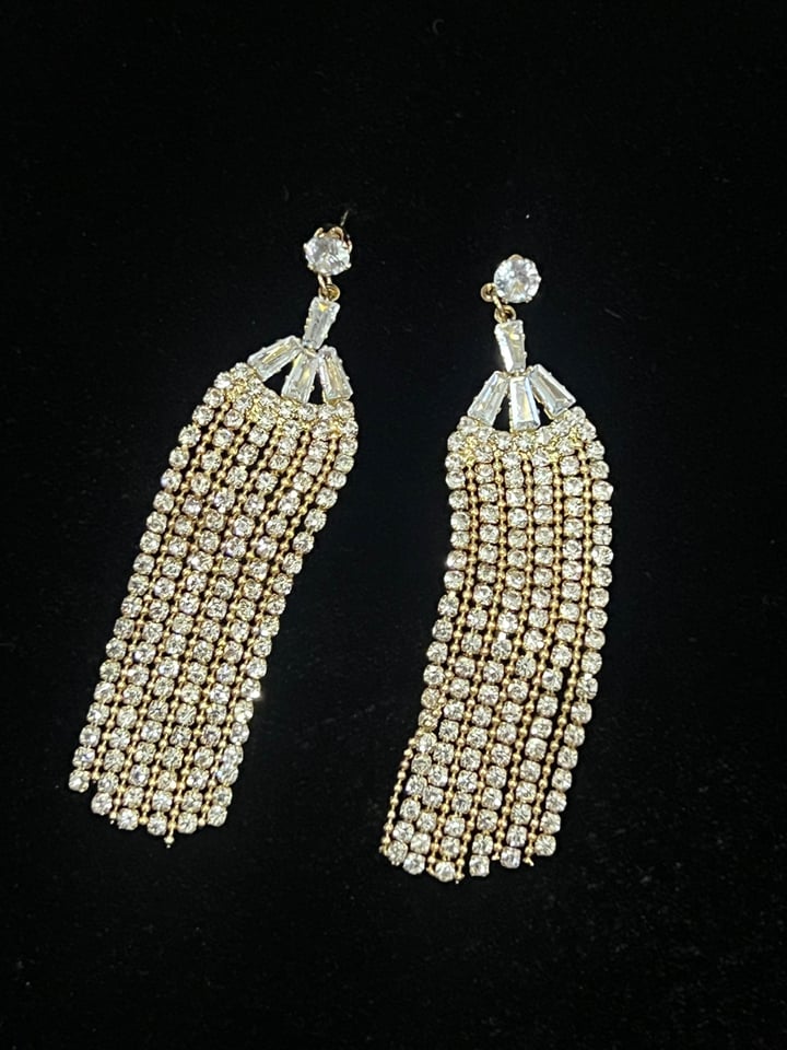 Gold Taş İşlemeli Küpe
