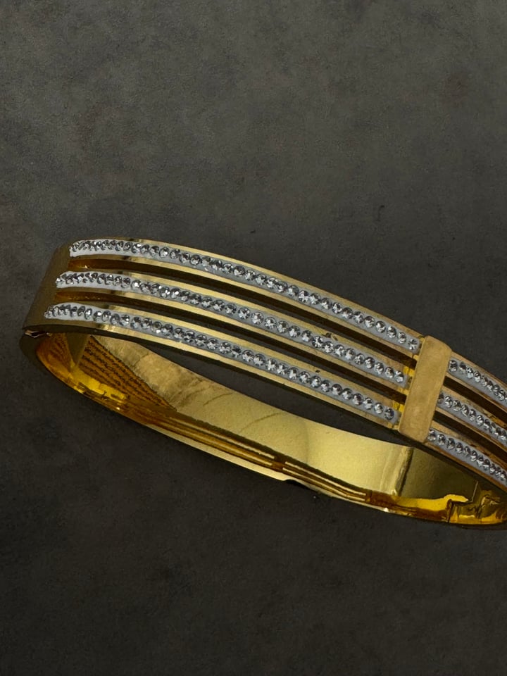 Gold Taşlı Kelepçe Bilezik