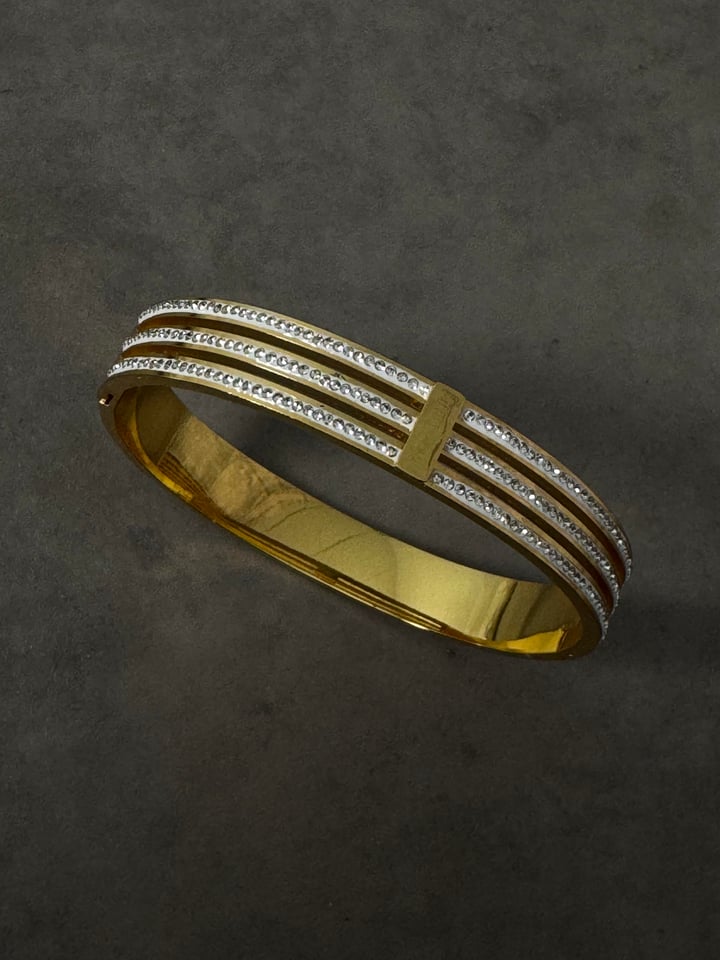 Gold Taşlı Kelepçe Bilezik