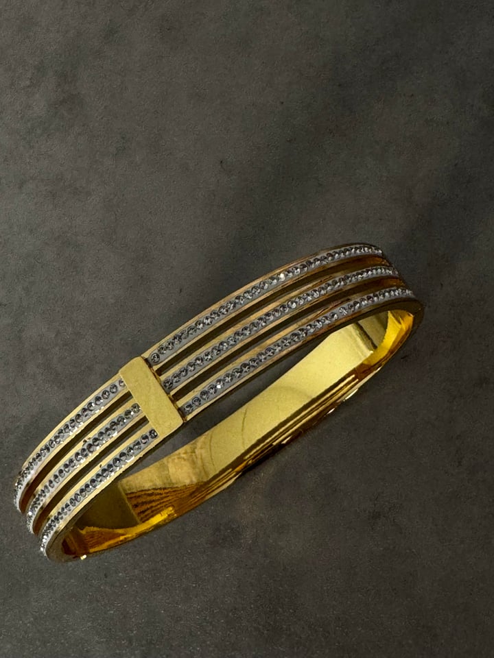Gold Taşlı Kelepçe Bilezik