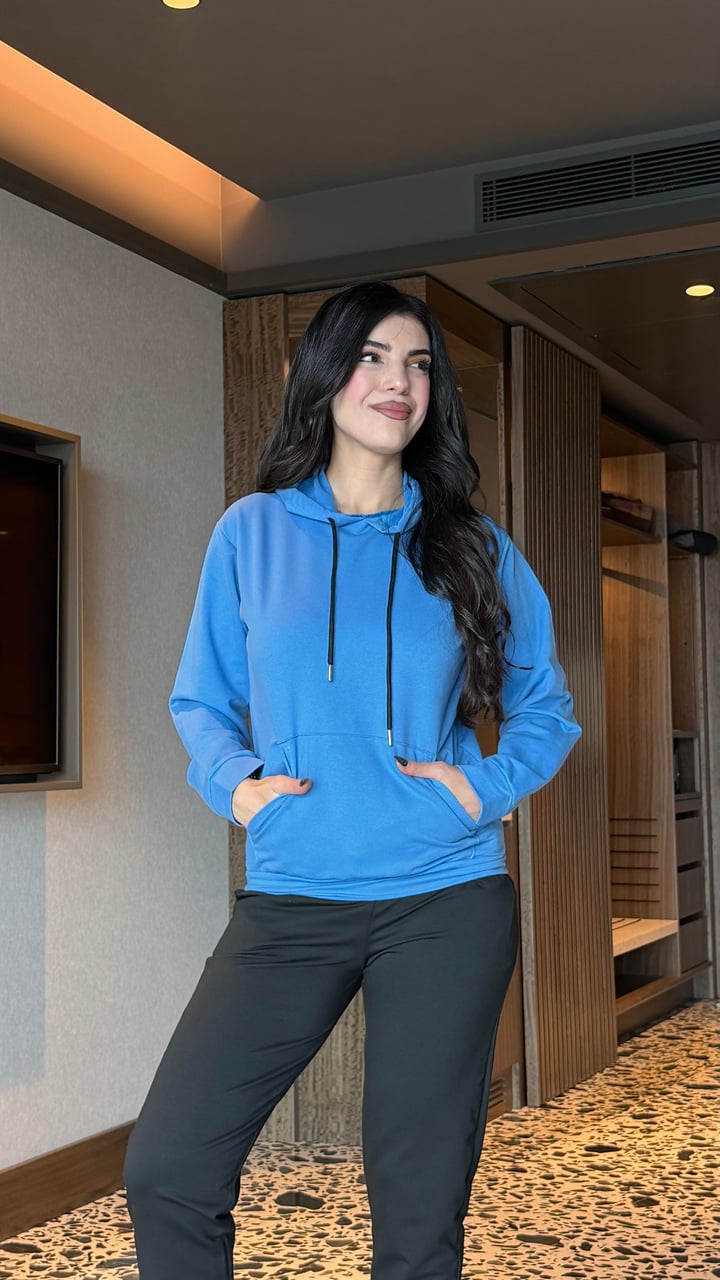 Haven Mavi Kapüşonlu İkili Takım
