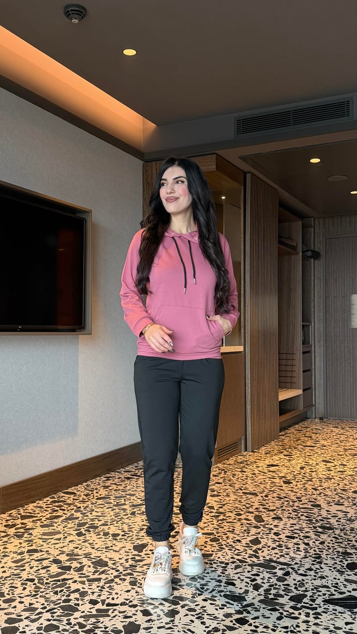 Haven Pembe Kapüşonlu İkili Takım