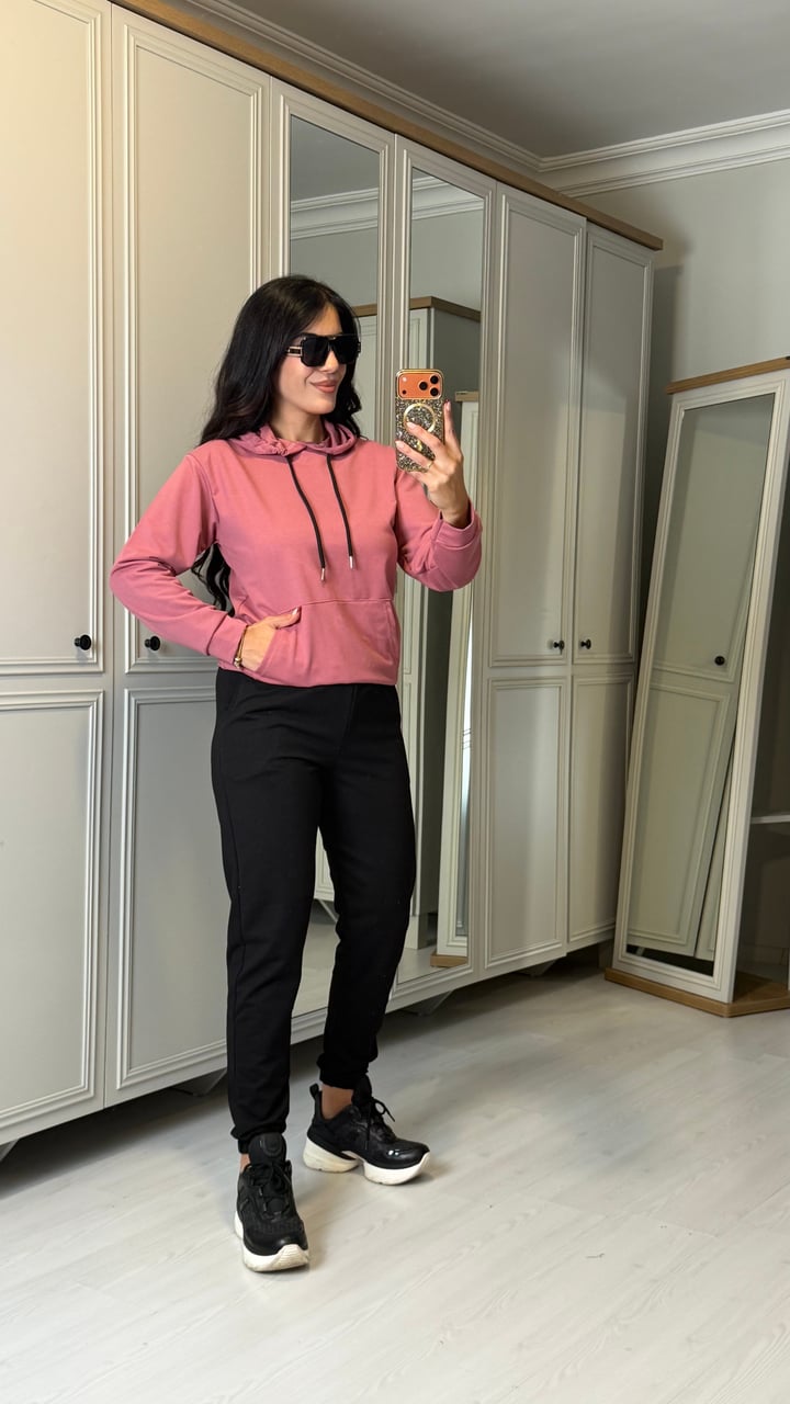 Haven Pembe Kapüşonlu İkili Takım