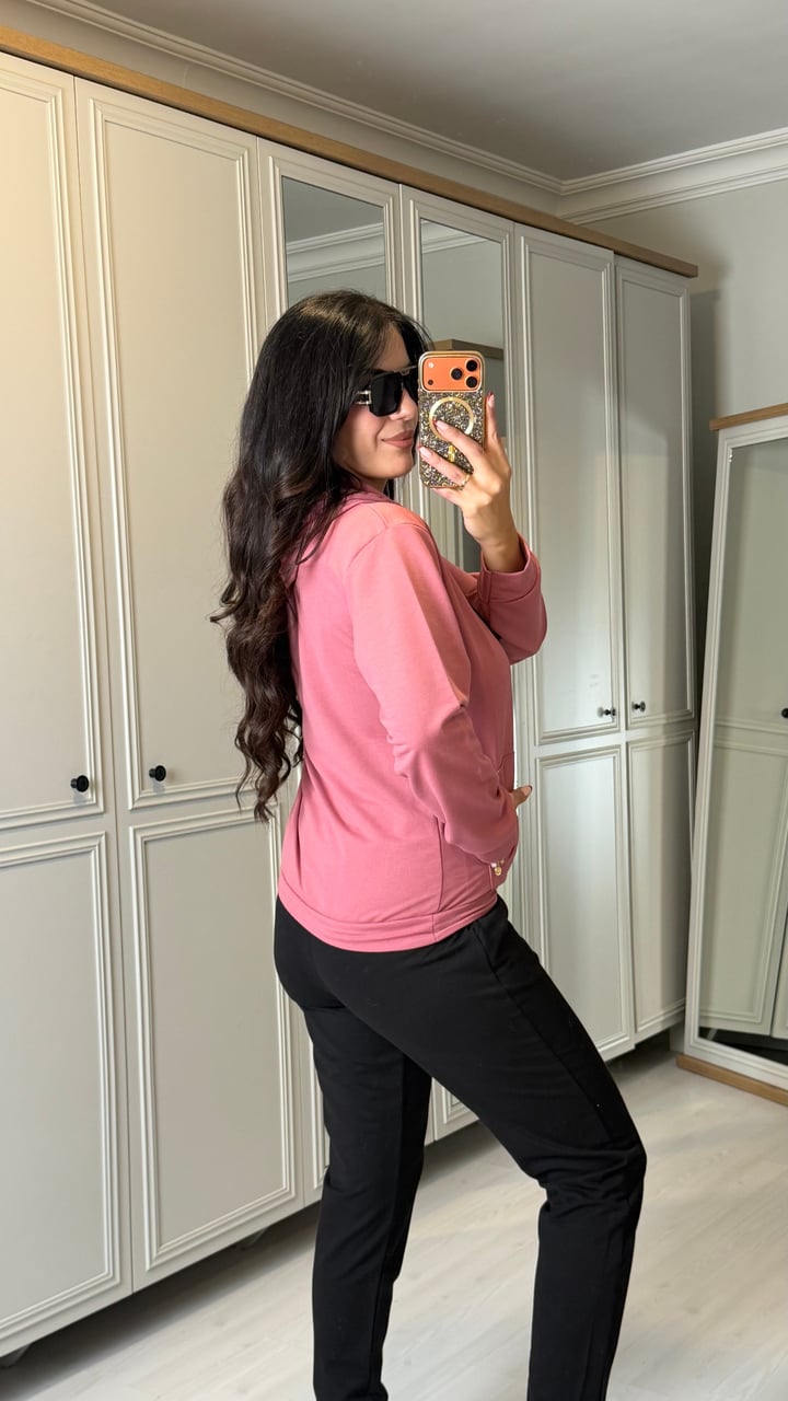Haven Pembe Kapüşonlu İkili Takım