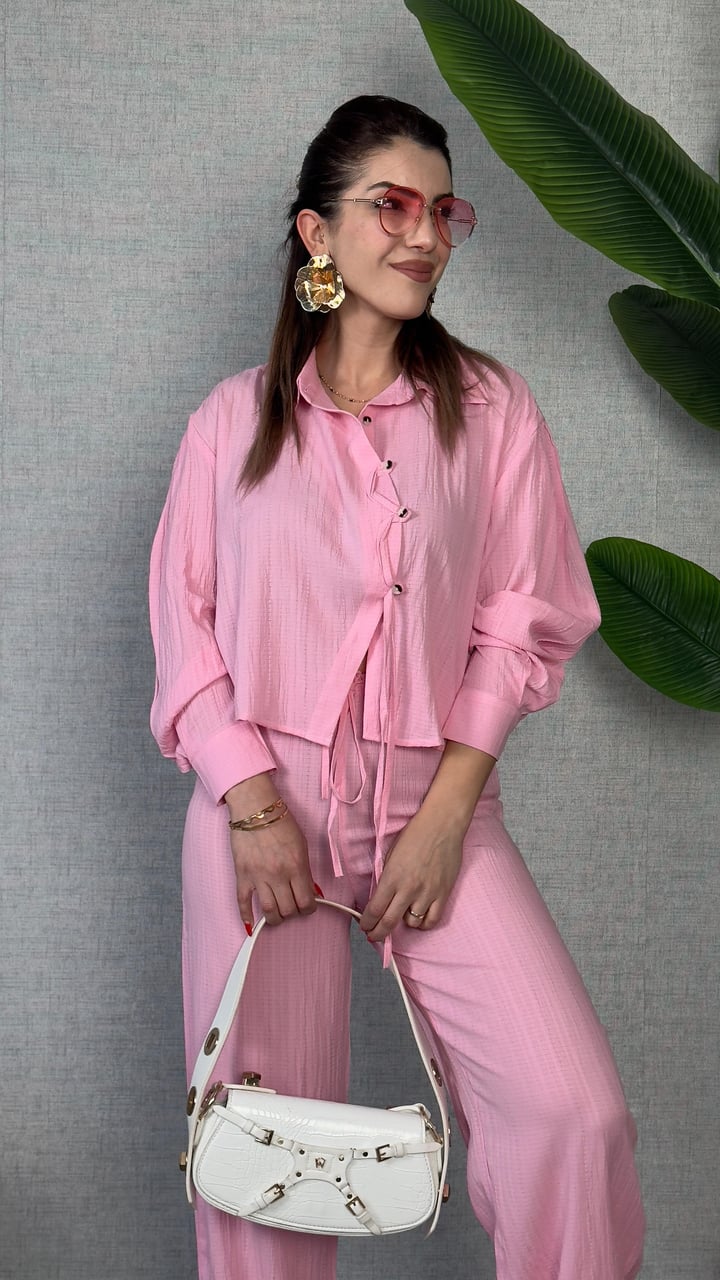 Hion Pembe Müslin İkili Takım