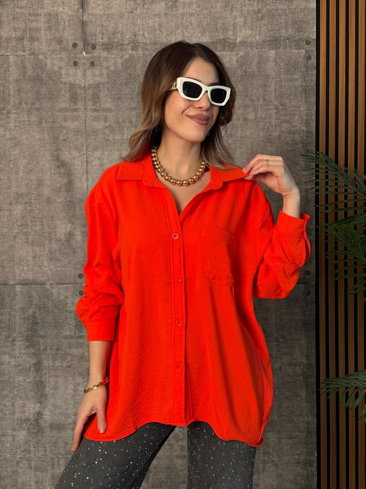 Honne Nar Çiçeği Oversize Aerobin Gömlek