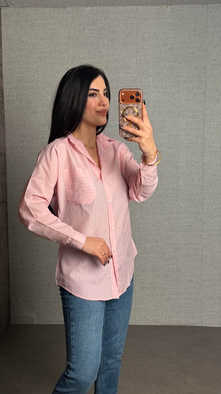 Janis Pembe Çizgili Gömlek