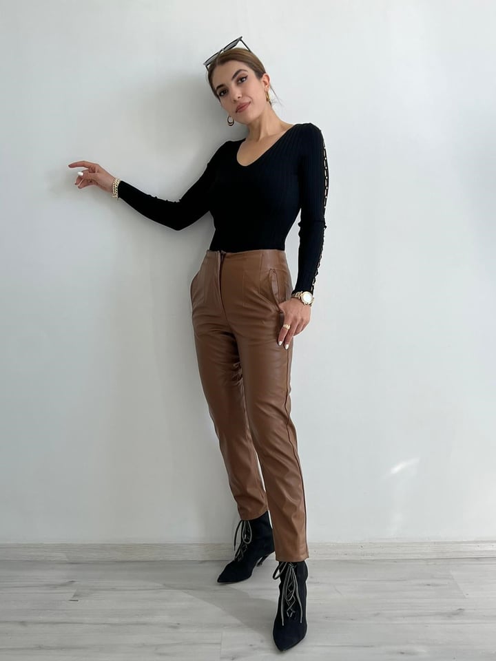 JOTEM TABA DERİ PANTOLON
