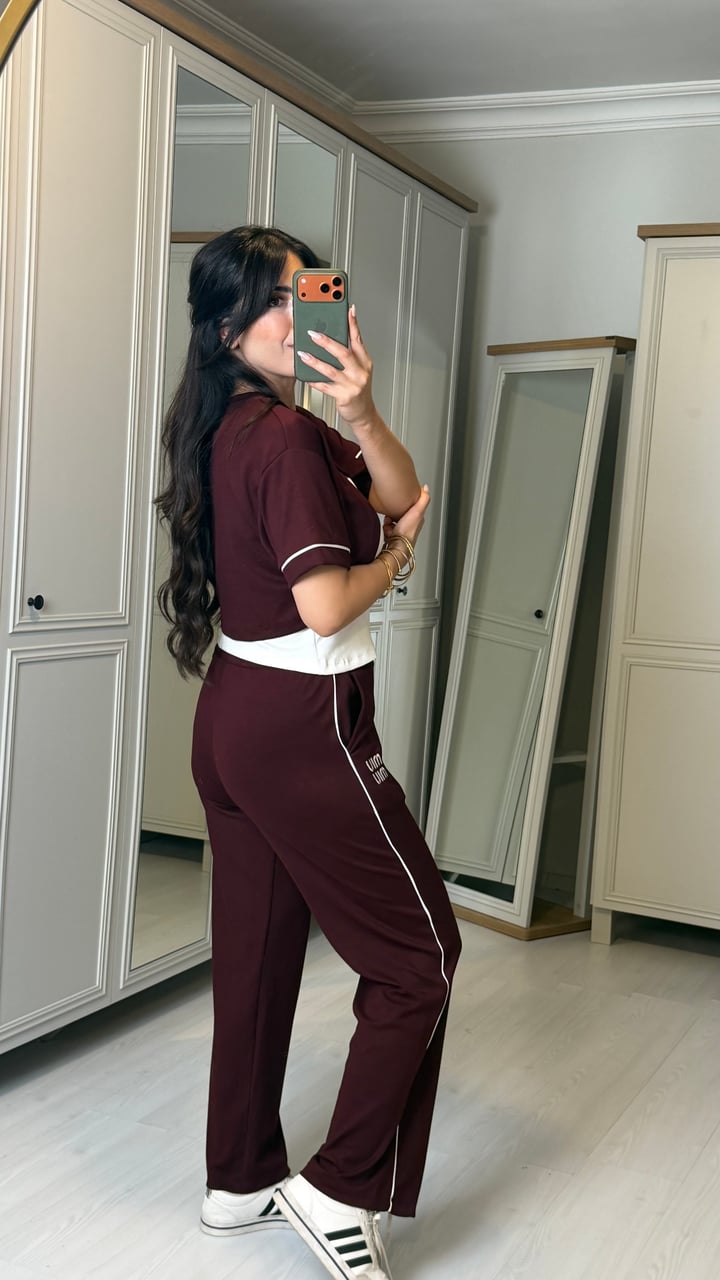 Lana  Premium Bordo Atletli Üçlü Takım