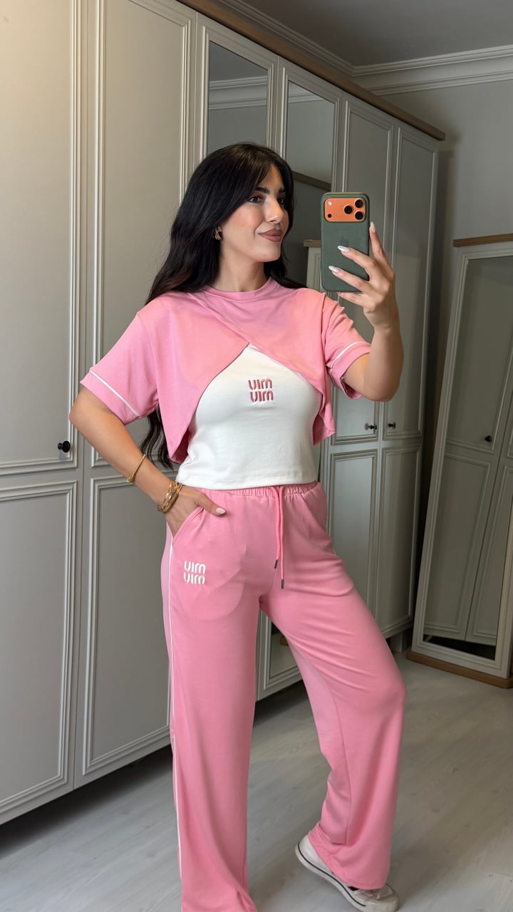 Lana Premium Pembe Atletli Üçlü Takım
