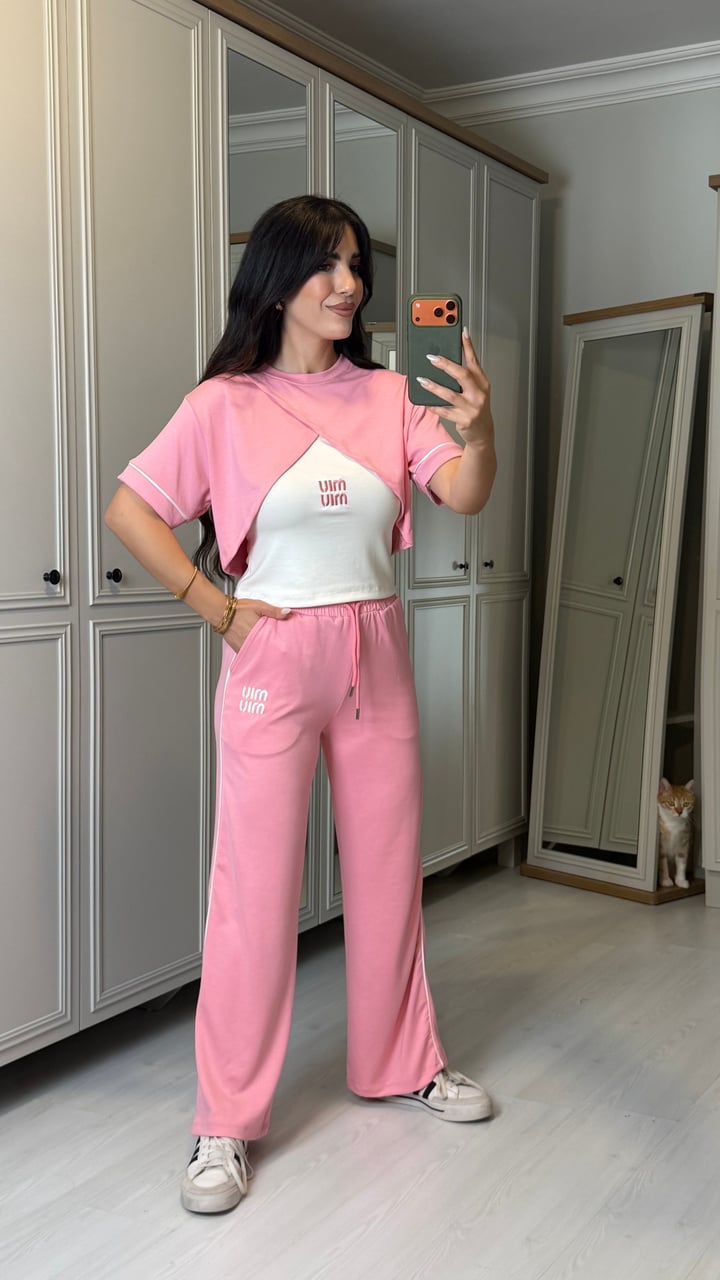 Lana Premium Pembe Atletli Üçlü Takım