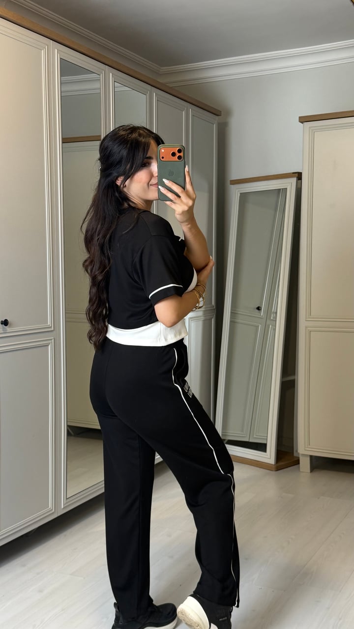Lana Premium Siyah Atletli Üçlü Takım