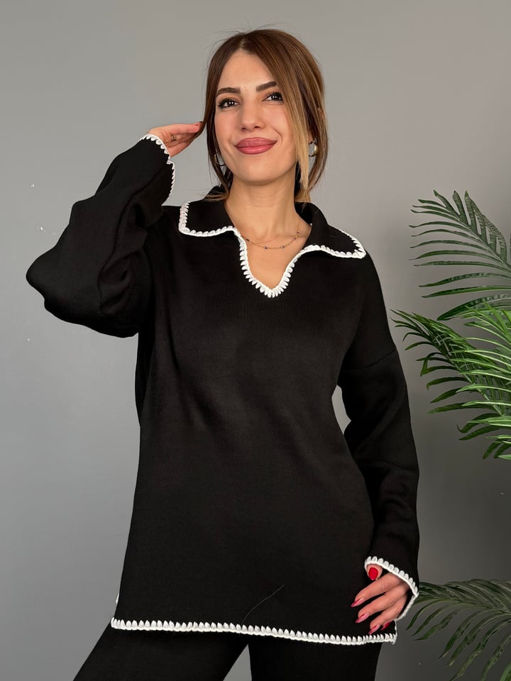 Latto Siyah Polo Yaka Triko Takım