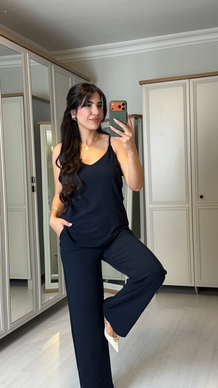 Laura Lacivert İp Askılı Aerobin İkili Takım