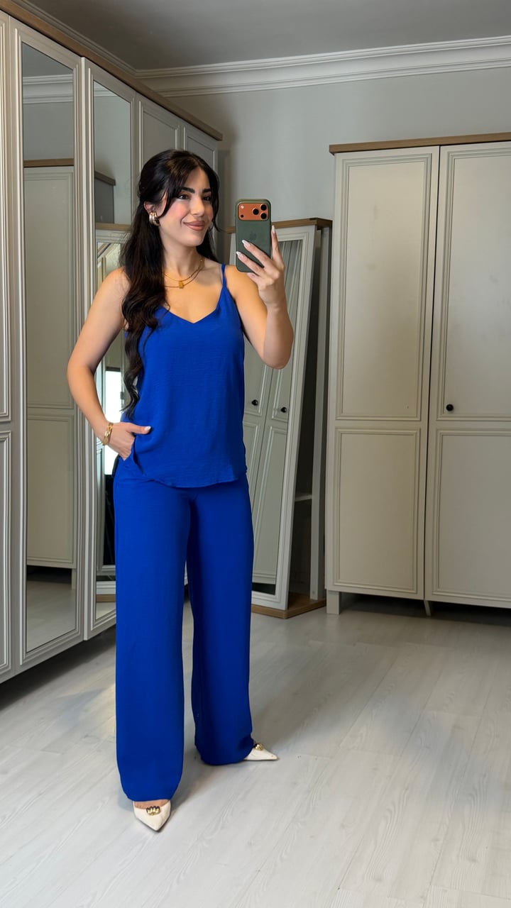 Laura Saks Mavi İp Askılı Aerobin İkili Takım
