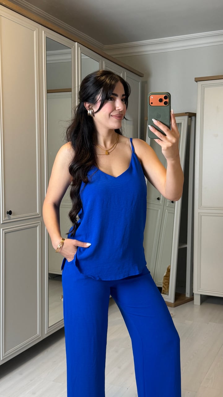 Laura Saks Mavi İp Askılı Aerobin İkili Takım