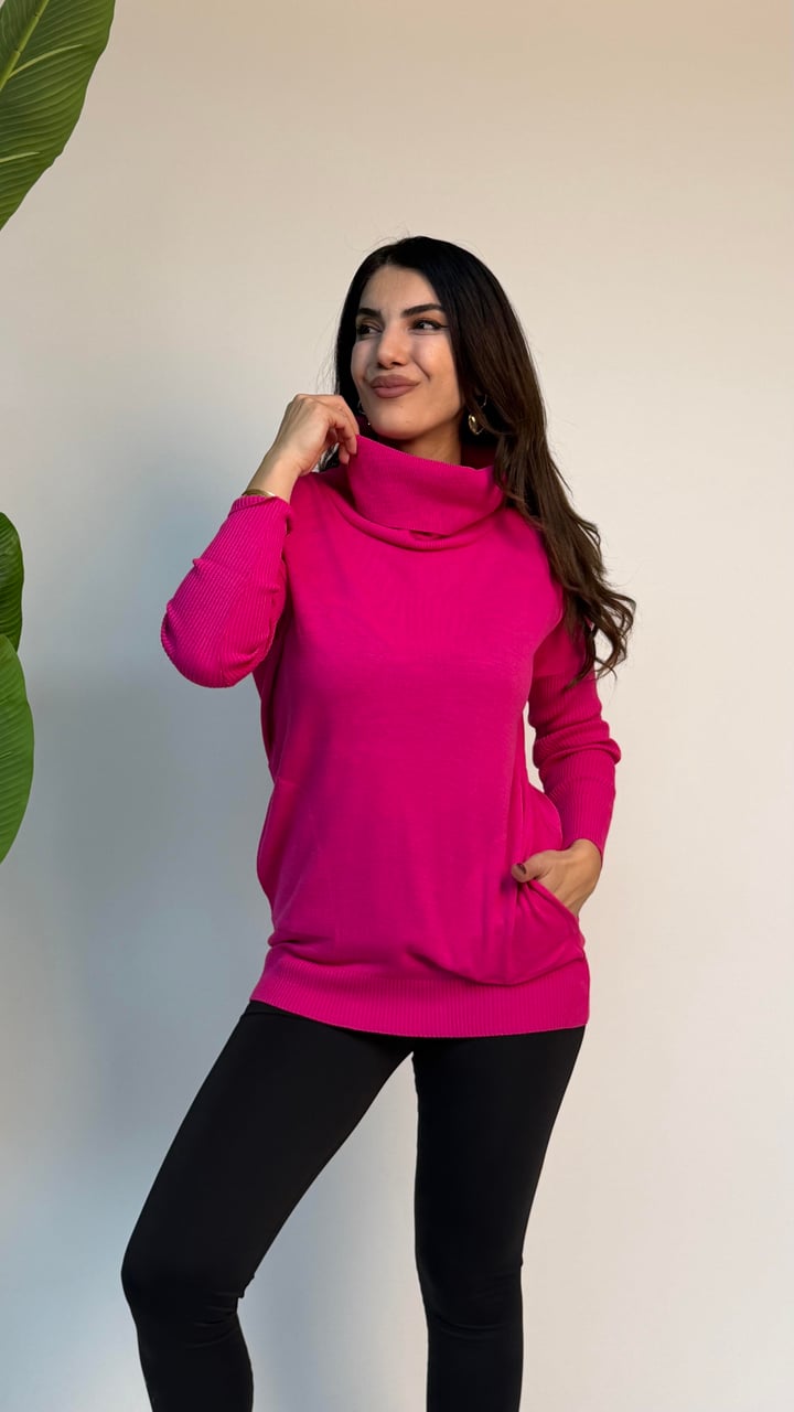 Lisa Pembe Degaje Yaka Triko Kazak