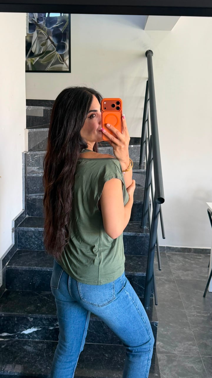 Lodi Haki Yeşil Tek Omuz Basic Bluz