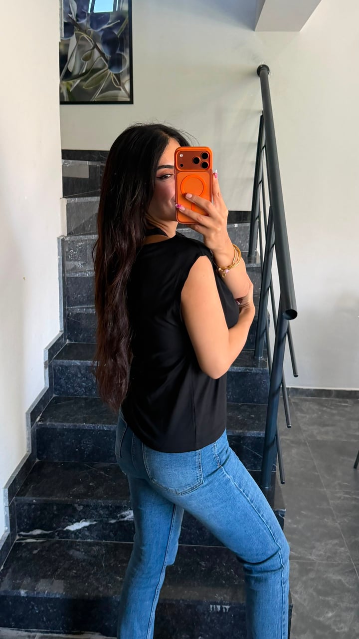 Lodi Siyah Tek Omuz Basic Bluz
