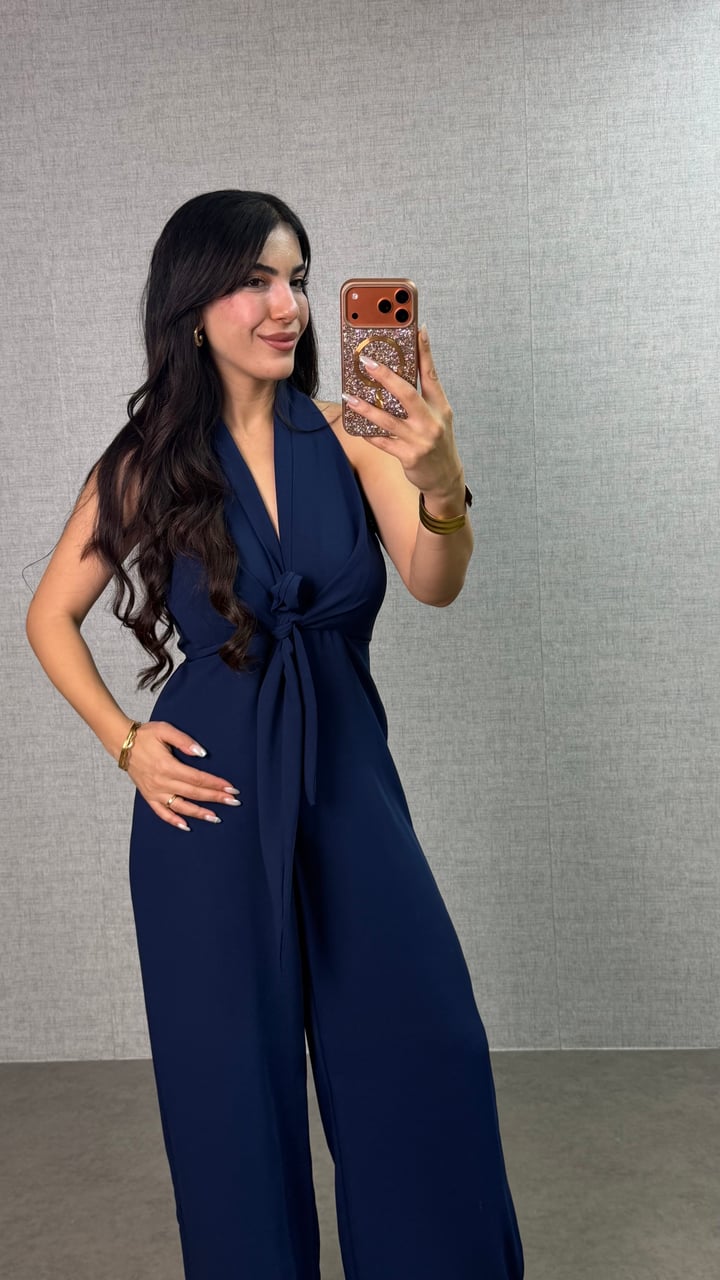 Maria Lacivert Bağlamalı Tulum