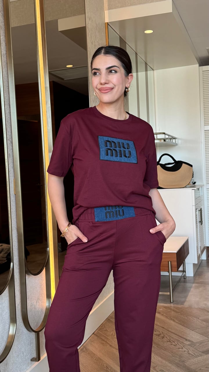 Nicy Bordo Baskılı İkili Takım