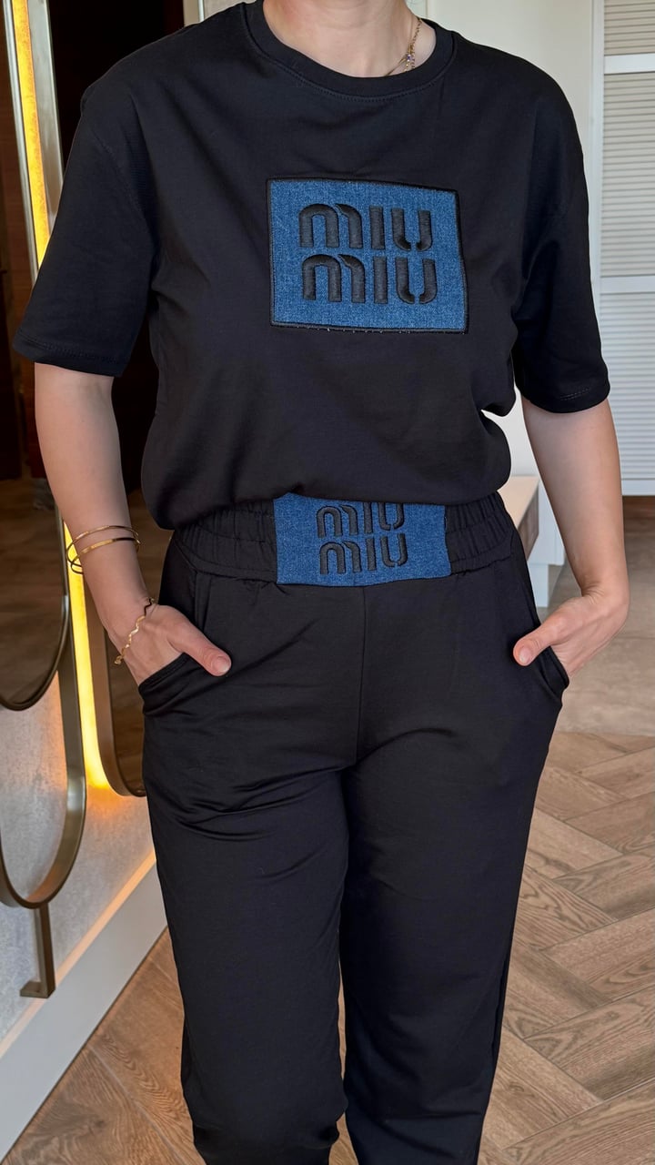 Nicy Siyah Baskılı İkili Takım