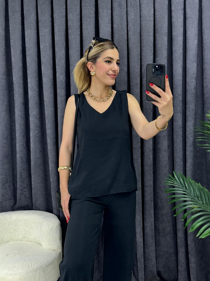 Orgis Siyah Tensel Dokuma 2'li takım