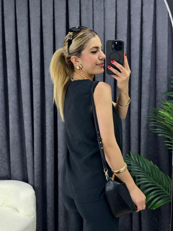 Orgis Siyah Tensel Dokuma 2'li takım