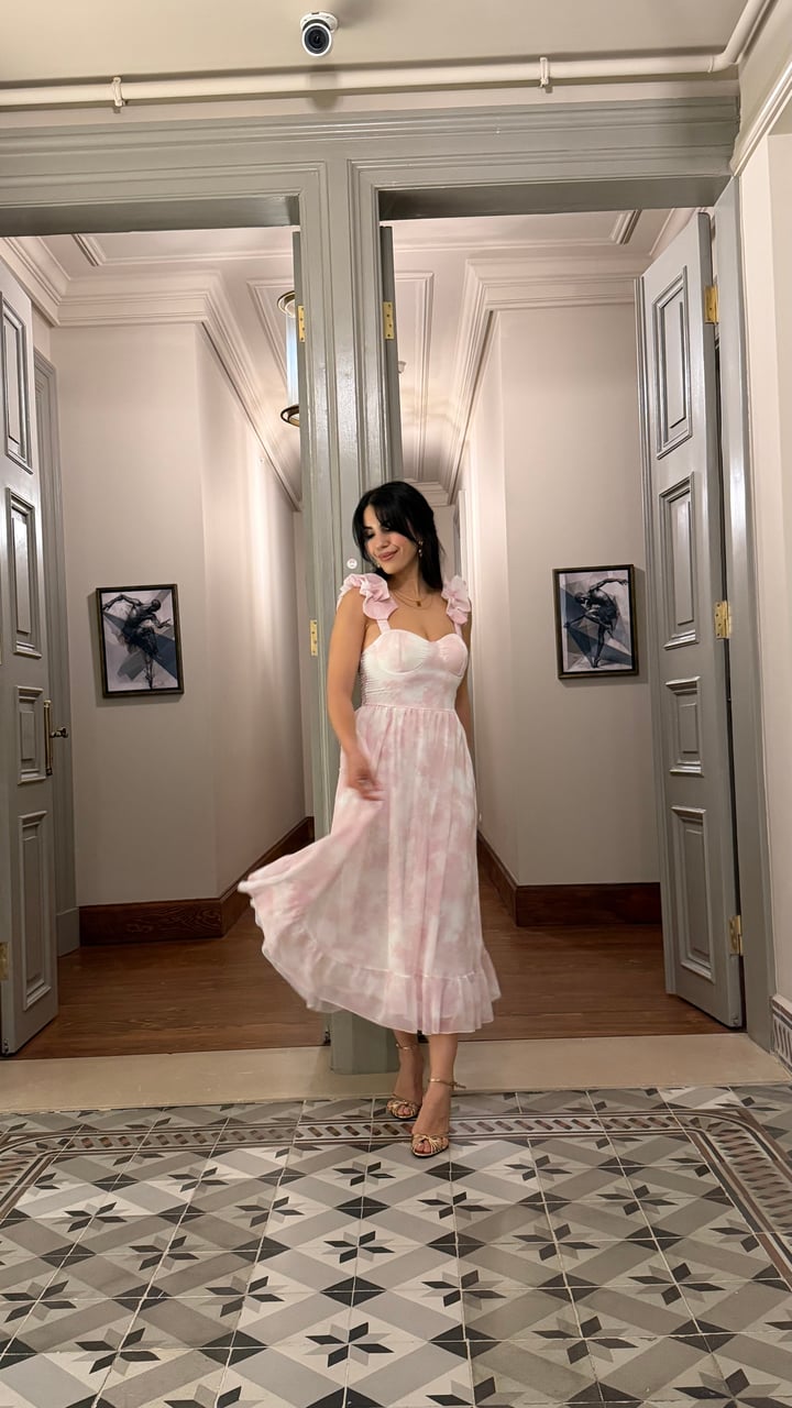 Princess Pembe Tasarım Premium Elbise