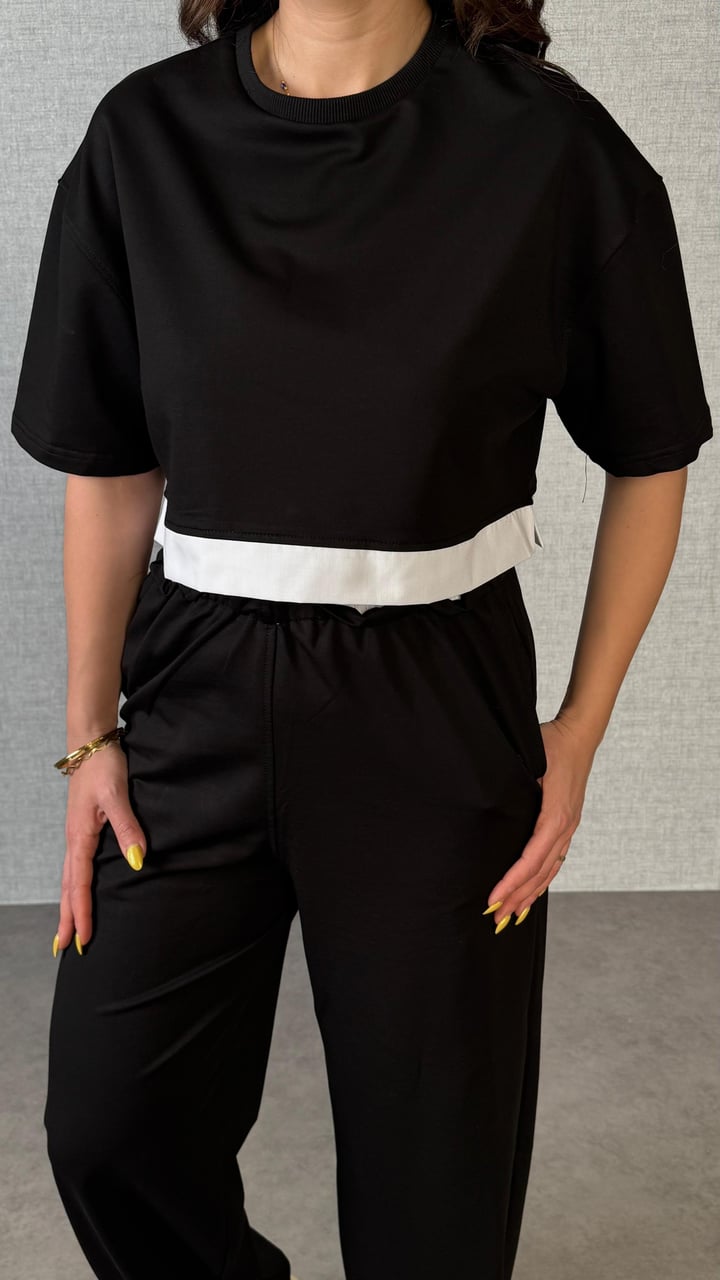Pure Siyah Parçalı İkili Takım
