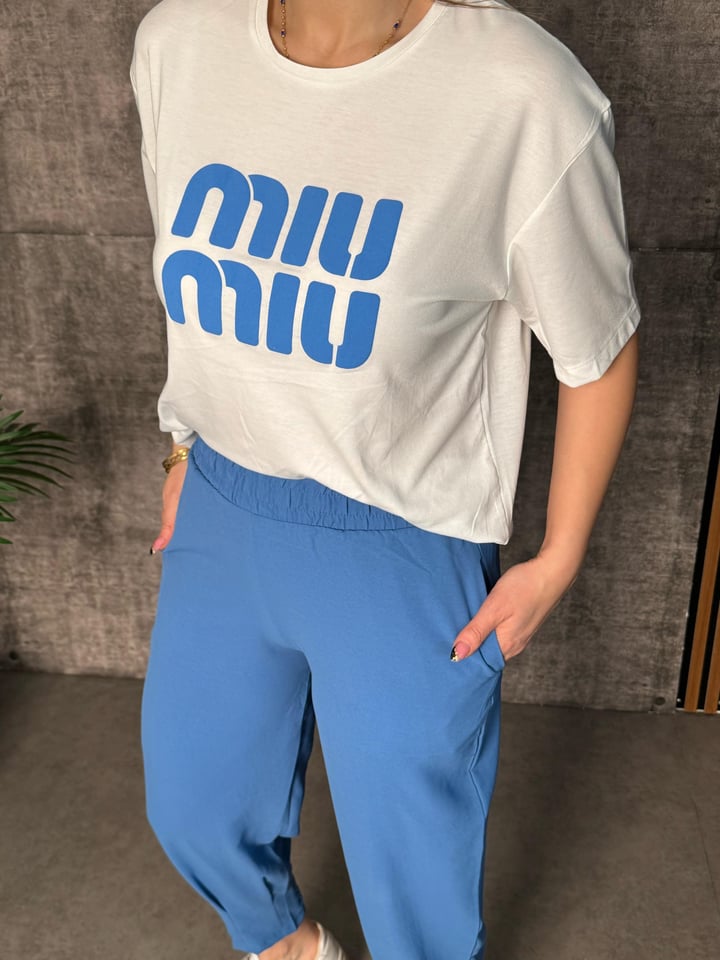 Reveal Mavi Baskılı İkili Takım