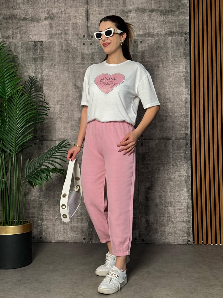 Reveal Pembe Baskılı İkili Takım