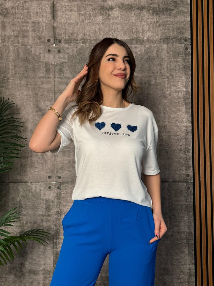 Reveal Saks Mavi Baskılı İkili Takım